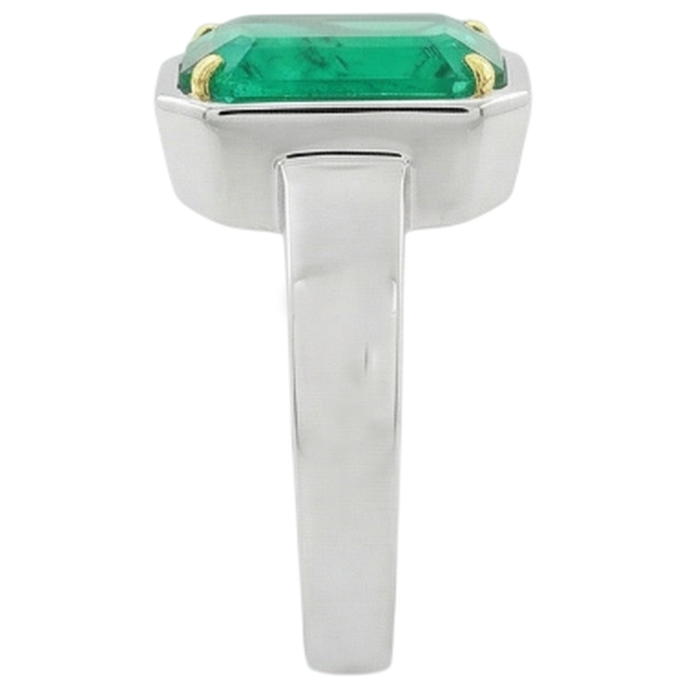 Natural Real ( Not Lab Grown ) Classic Emerald GIA Shape Solitaire Ring Green Emerald GIA Stone