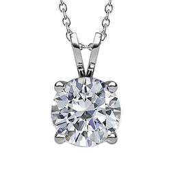 Classic 2 Carat Round Mined Diamond Pendant