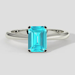 Classic 2ct Emerald Cut Paraiba Ring