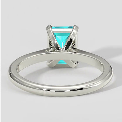 Classic 2ct Emerald Cut Paraiba Ring