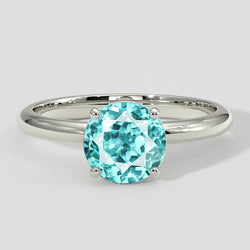 Natural Real ( Not Lab Grown )  Classic Round Paraiba Ring 1.50ct