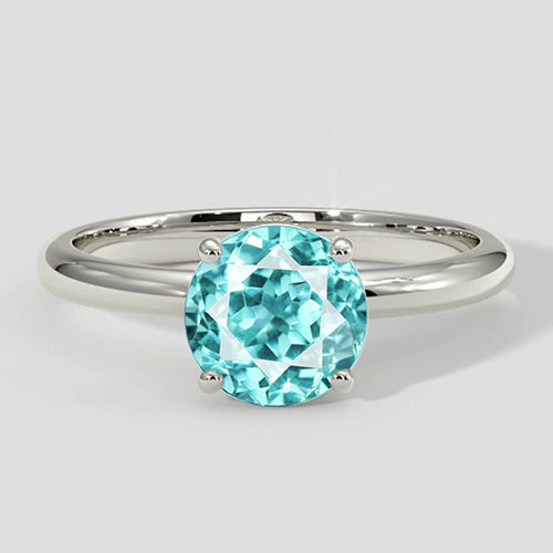 Natural Real ( Not Lab Grown )  Classic Round Paraiba Ring 1.50ct