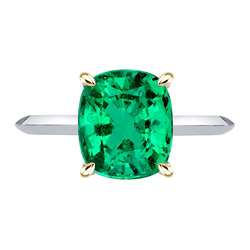 Colombian Green Emerald Jewelry Solitaire Ring