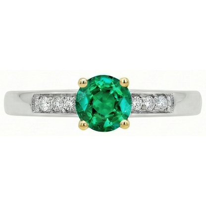 Natural Real ( Not Lab Grown ) Colombian Green Emerald GIA Ring Anniversary Ladies Jewelry