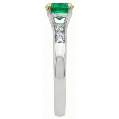 Natural Real ( Not Lab Grown ) Colombian Green Emerald GIA Ring Anniversary Ladies Jewelry