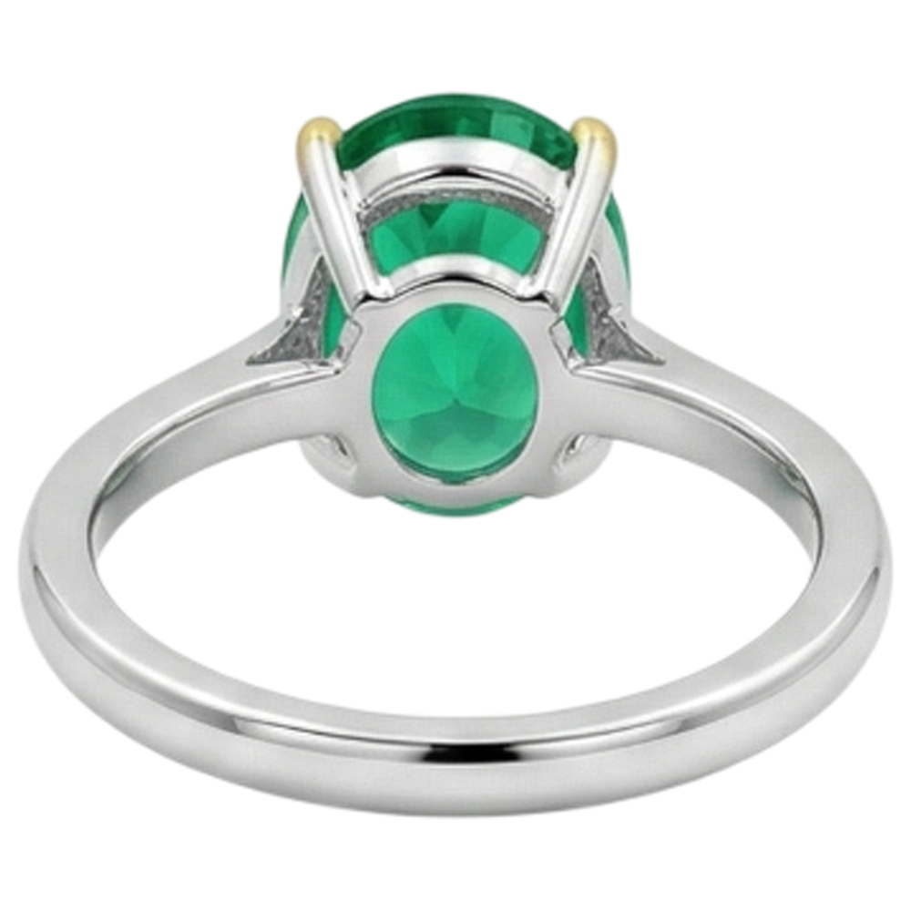 Natural Real ( Not Lab Grown ) Colombian Green Emerald GIA Solitaire Ring