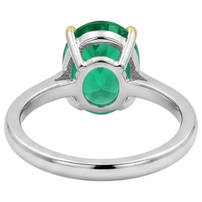 Natural Real ( Not Lab Grown ) Colombian Green Emerald GIA Solitaire Ring