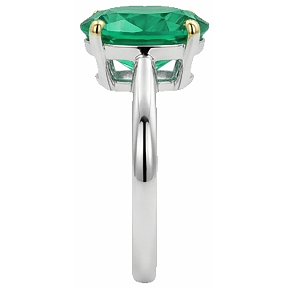 Natural Real ( Not Lab Grown ) Colombian Green Emerald GIA Solitaire Ring