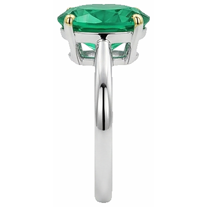 Natural Real ( Not Lab Grown ) Colombian Green Emerald GIA Solitaire Ring