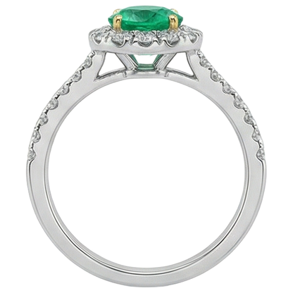 Natural Real ( Not Lab Grown ) Colombian Green Emerald GIA Wedding Ring