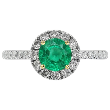 Natural Real ( Not Lab Grown ) Colombian Green Emerald GIA Wedding Ring