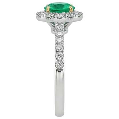Natural Real ( Not Lab Grown ) Colombian Green Emerald GIA Wedding Ring