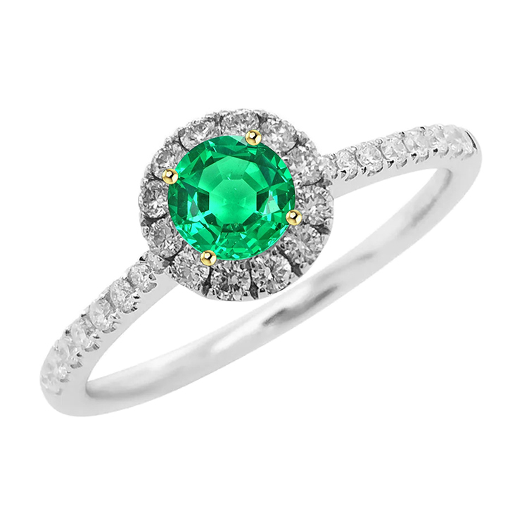 Colombian Green Emerald Wedding Ring
