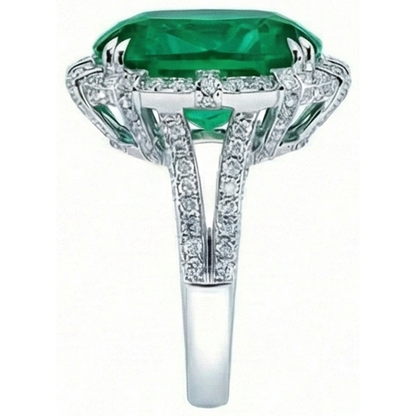 Colombian Green Emerald GIA With Natural Earth Mined Diamonds Ring 4 Carats