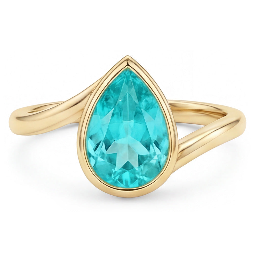 Colored Stone Ring 14 Karat Yellow Gold – Paraiba Tourmaline