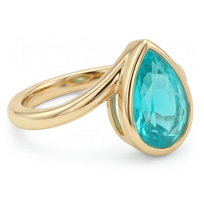 Colored Stone Ring 14 Karat Yellow Gold – Paraiba Tourmaline