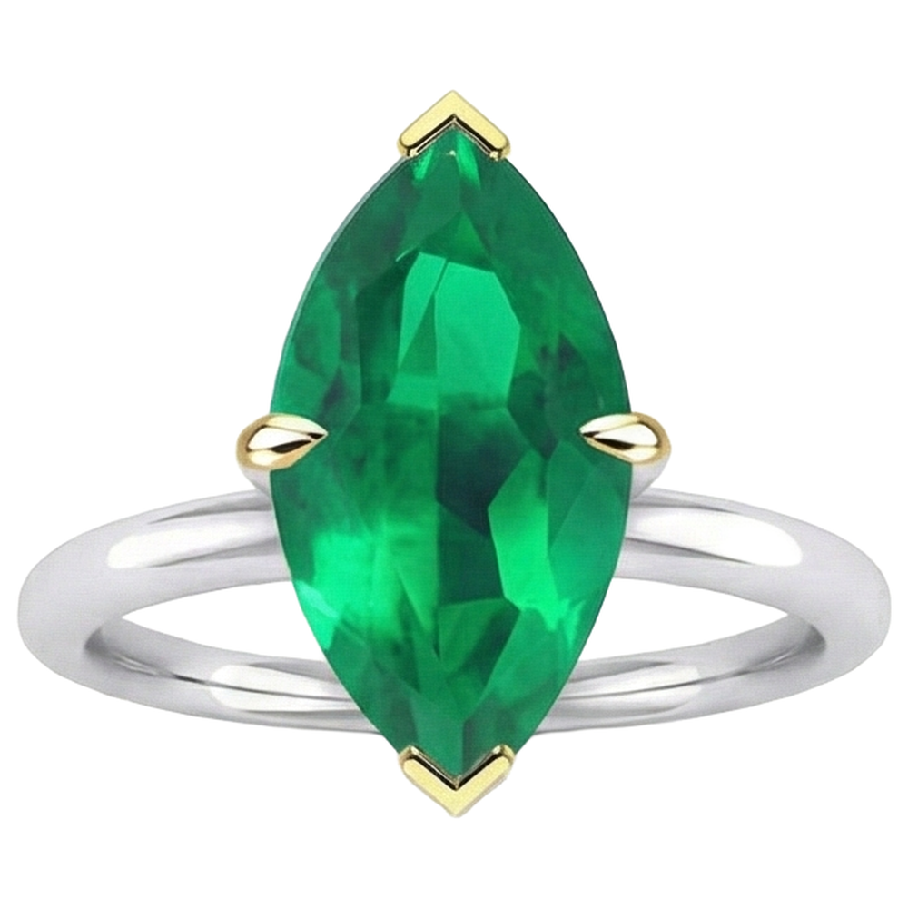 Natural Real ( Not Lab Grown ) Comfort Fit Green Emerald GIA Ring Wedding Jewelry