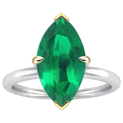 Natural Real ( Not Lab Grown ) Comfort Fit Green Emerald GIA Ring Wedding Jewelry