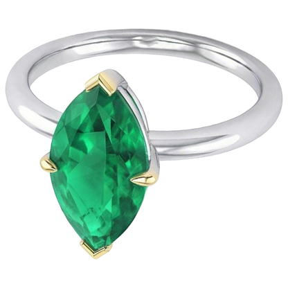 Natural Real ( Not Lab Grown ) Comfort Fit Green Emerald GIA Ring Wedding Jewelry