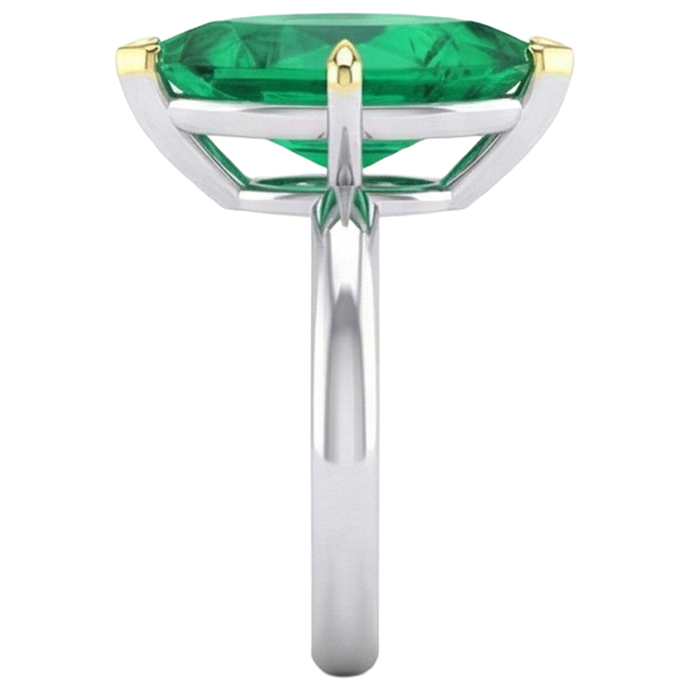 Natural Real ( Not Lab Grown ) Comfort Fit Green Emerald GIA Ring Wedding Jewelry