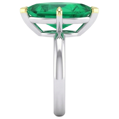 Natural Real ( Not Lab Grown ) Comfort Fit Green Emerald GIA Ring Wedding Jewelry