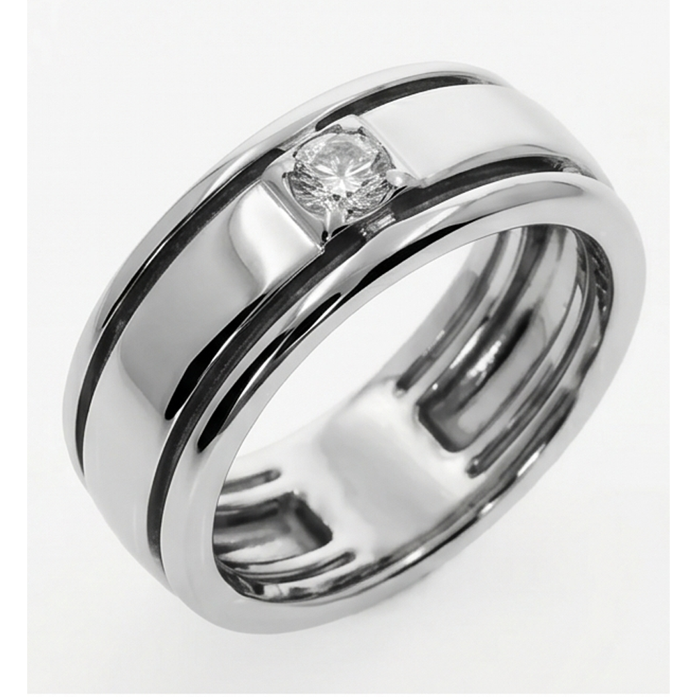 Comfort Fit Mens Band Diamond Ring For Gents