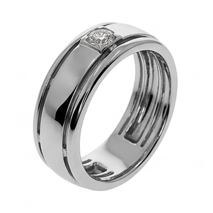 Comfort Fit Mens Band Diamond Ring For Gents