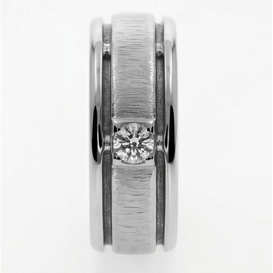 Comfort Fit Mens Band Diamond Ring For Gents