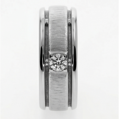 Comfort Fit Mens Band Diamond Ring For Gents