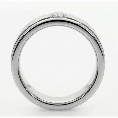 Comfort Fit Mens Band Diamond Ring For Gents