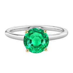 Comfort Fit Women's Ring Round Cut Green Emerald