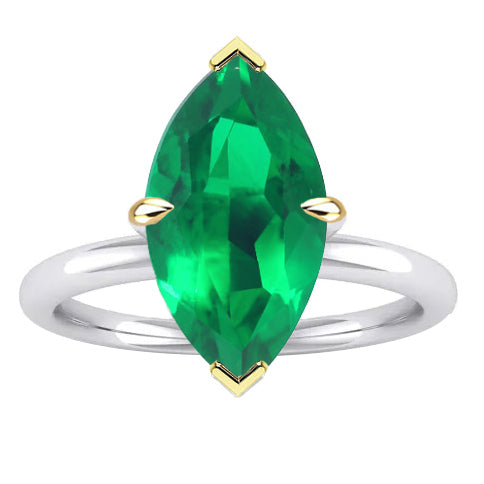 Comfort Fit Green Emerald Ring Wedding Jewelry