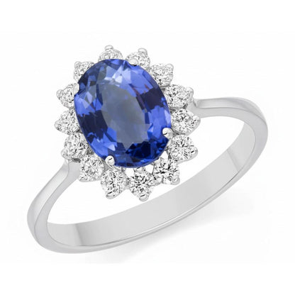 Cornflower Blue Sapphire Halo Ring