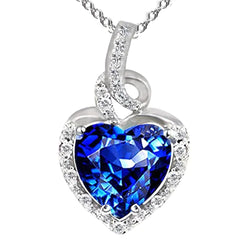 Cornflower Sapphire Heart Shape Necklace