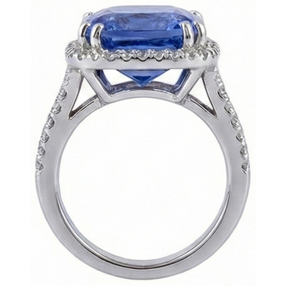 Cushion AAA Tanzanite Natural Earth Mined Diamonds 6 Carat Fancy Ring Gemstone Jewelry