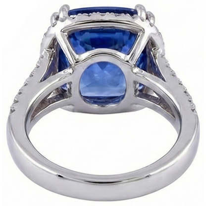 Cushion AAA Tanzanite Natural Earth Mined Diamonds 6 Carat Fancy Ring Gemstone Jewelry