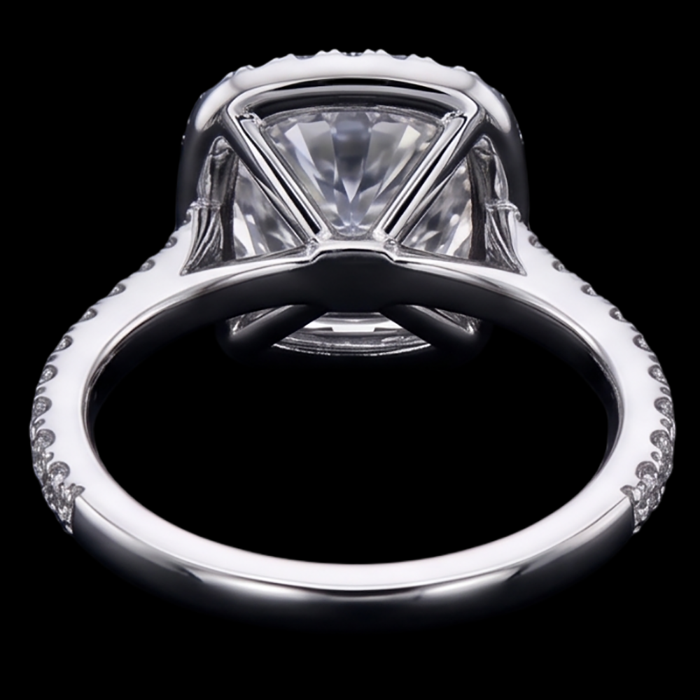Cushion Cut Center Natural Earth Mined Diamond 2.55 Cts. Engagement Ring