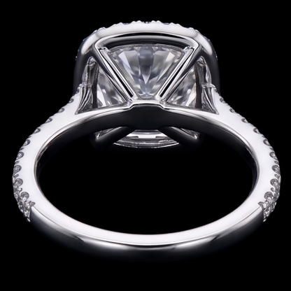 Cushion Cut Center Natural Earth Mined Diamond 2.55 Cts. Engagement Ring