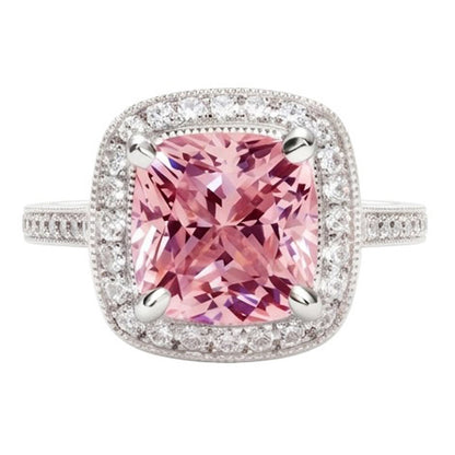 Cushion Cut Pink Sapphire Ring