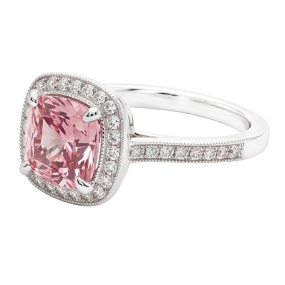 Cushion Cut Pink Sapphire Ring