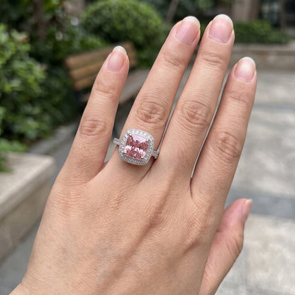 Cushion Cut Pink Sapphire Ring