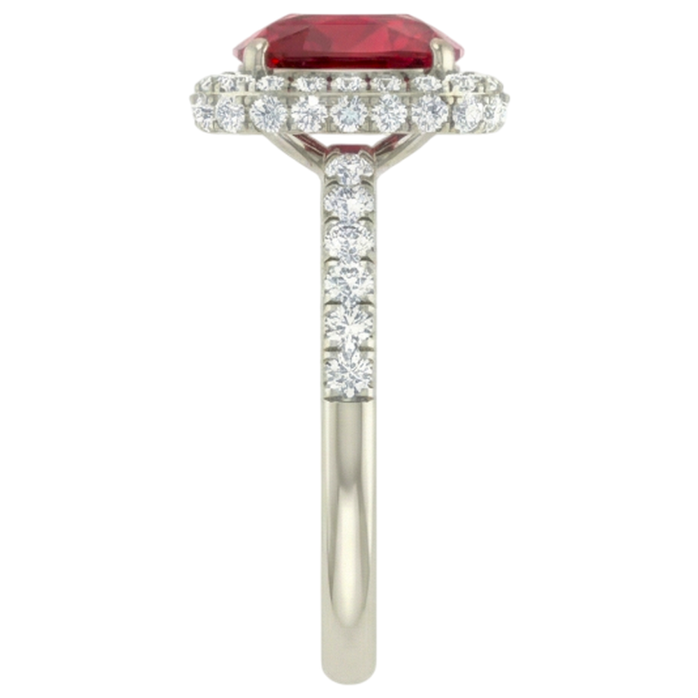 Cushion Cut Red Ruby IGI CERTIFIED With Diamond Ring 10.75 Carats Jewelry White Gold