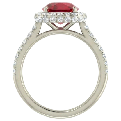 Cushion Cut Red Ruby IGI CERTIFIED With Diamond Ring 10.75 Carats Jewelry White Gold