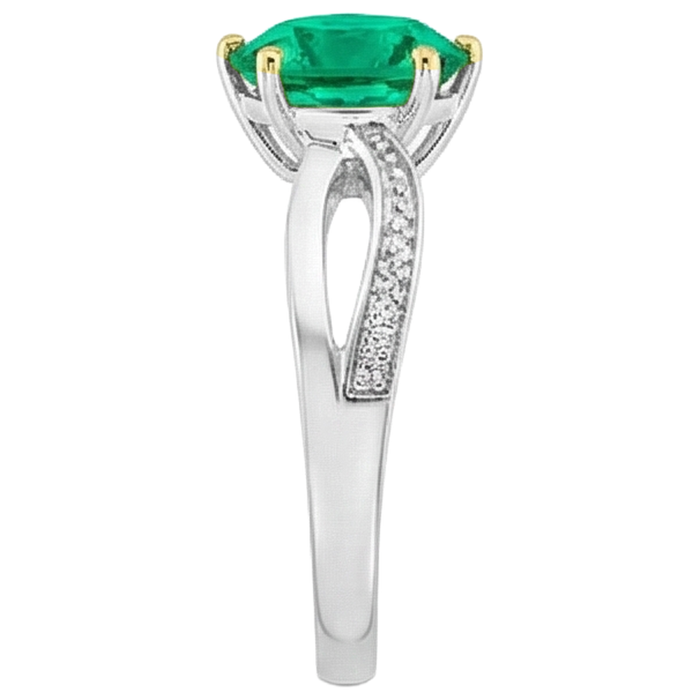 Natural Real ( Not Lab Grown ) Cushion Gemstone Ring Trendy Green Emerald GIA Jewelry