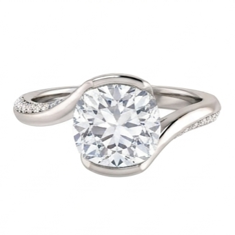 Cushion Natural Earth Mined Diamond Engagement Anniversary Ring 1.91 Carat White Gold 14K