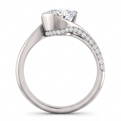 Cushion Natural Earth Mined Diamond Engagement Anniversary Ring 1.91 Carat White Gold 14K