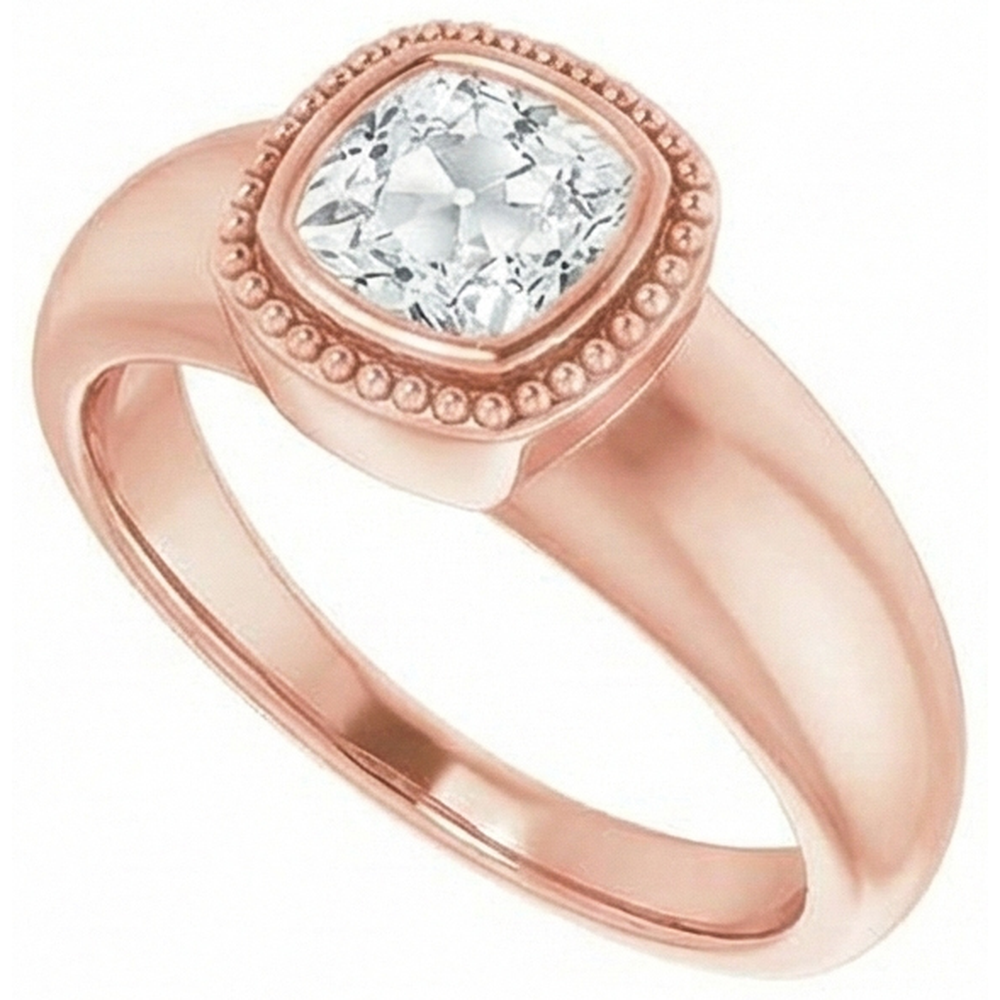 natural cushion diamond 2ct watch close up detail