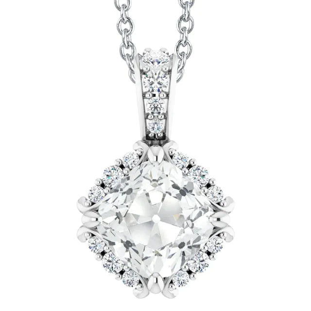 Cushion Diamond Pendant Jewelry 6 Carat