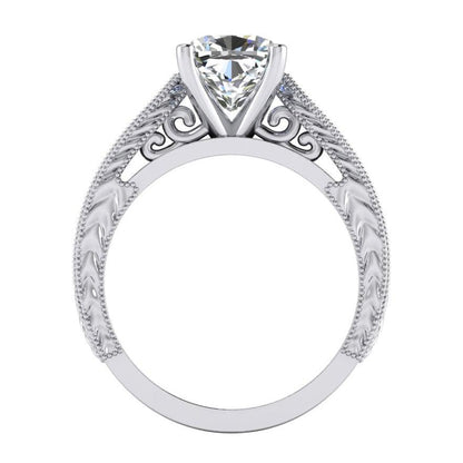 Cushion Engagement Ring White Gold Ladies Jewelry Genuine Diamond