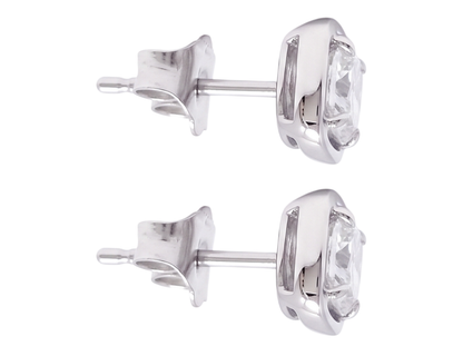 Cushion Cut Lab Grown Diamonds 1.50 Carat Stud Earring 14K White Gold